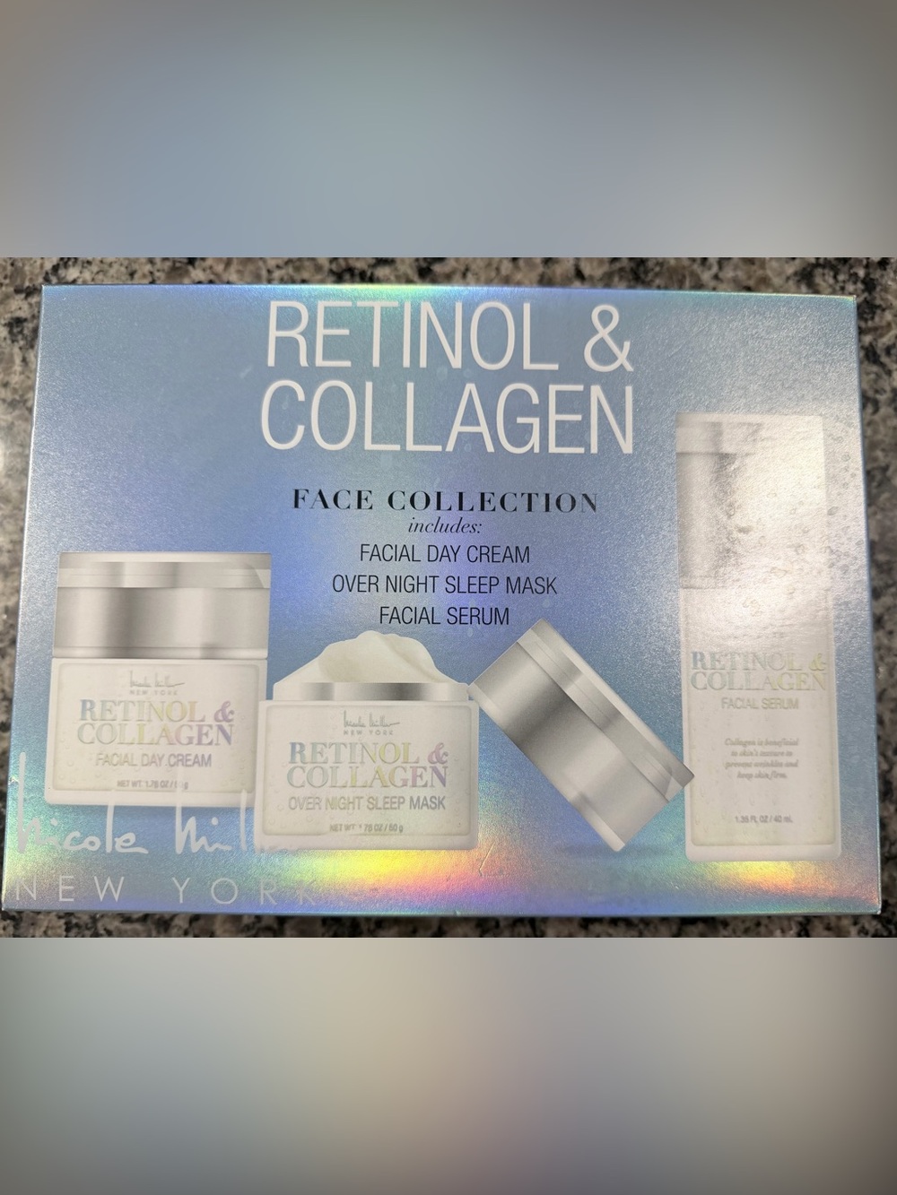 Retinol & Collagen Face Collection Set –3-Piece Skincare Kit (New) NICOLE MILLER